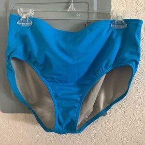 Land’s End Women’s Turquoise Swim High Waisted Control Tummy Bottoms. Size 10.